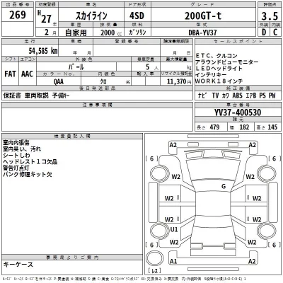 Nissan SKYLINE  с аукциона в Японии