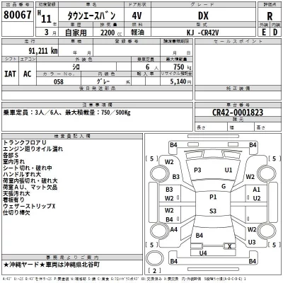 Toyota TOWN ACE VAN  с аукциона в Японии