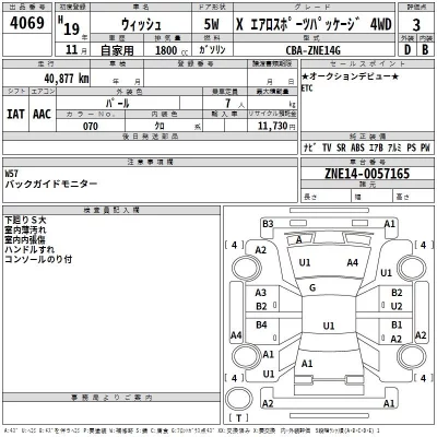 Toyota WISH  с аукциона в Японии