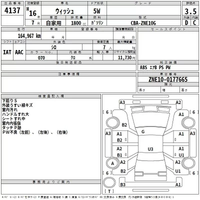 Toyota WISH  с аукциона в Японии