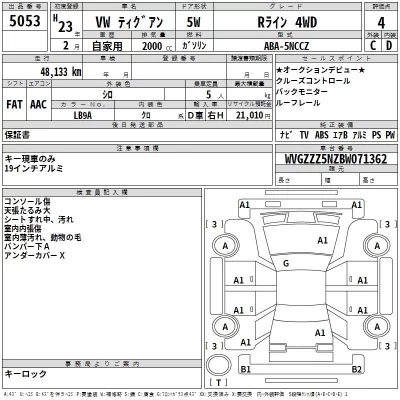 Volkswagen TIGUAN  с аукциона в Японии