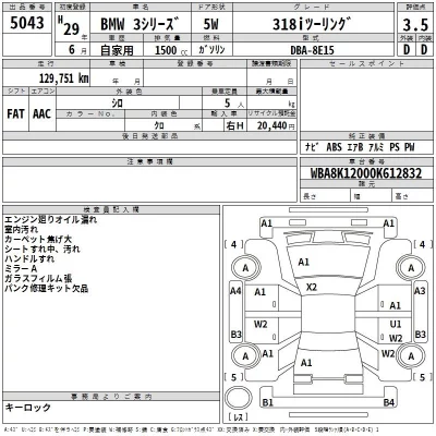 BMW 3-Series  с аукциона в Японии