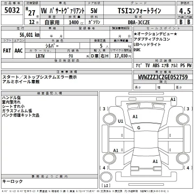 Volkswagen PASSAT VARIANT  с аукциона в Японии