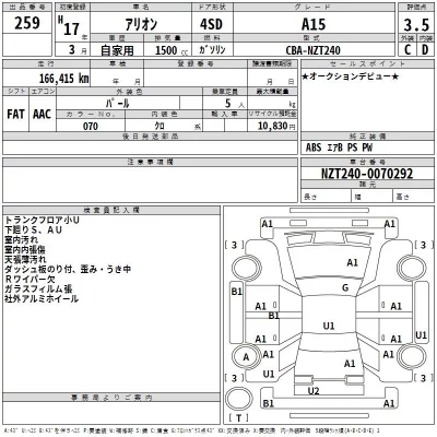 Toyota ALLION  с аукциона в Японии