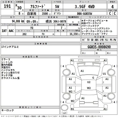 Toyota ALPHARD  с аукциона в Японии