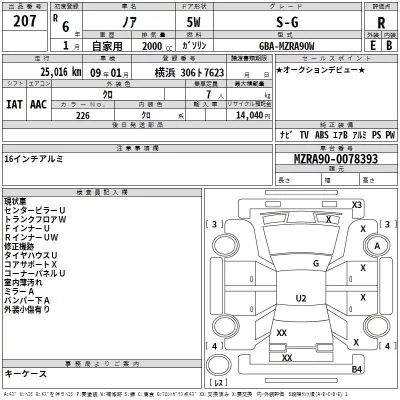 Toyota NOAH  с аукциона в Японии