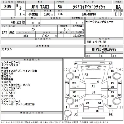 Toyota JPN TAXI  с аукциона в Японии