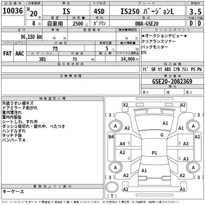 Lexus IS  с аукциона в Японии