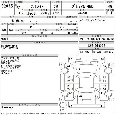 Subaru FORESTER  с аукциона в Японии