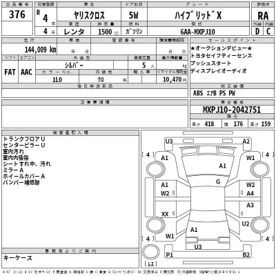 Toyota YARIS CROSS  с аукциона в Японии