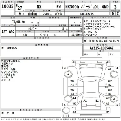 Lexus NX  с аукциона в Японии
