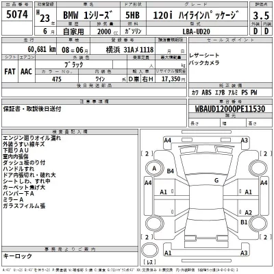 BMW 1-Series  с аукциона в Японии