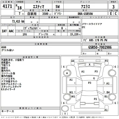 Toyota ESTIMA  с аукциона в Японии