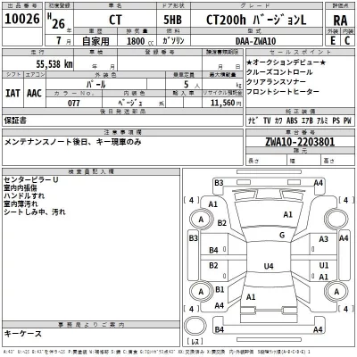 Lexus CT  с аукциона в Японии