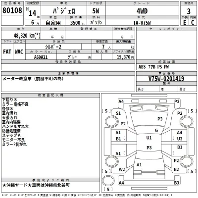 Mitsubishi PAJERO  с аукциона в Японии