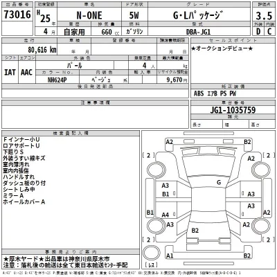 Honda N ONE  с аукциона в Японии