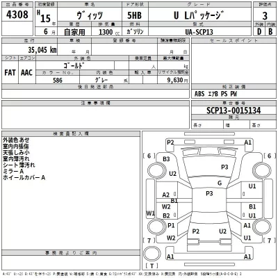 Toyota VITZ  с аукциона в Японии