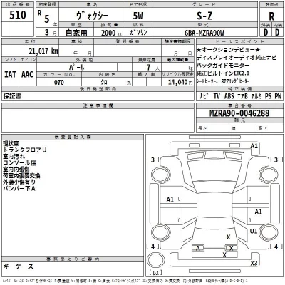 Toyota VOXY  с аукциона в Японии