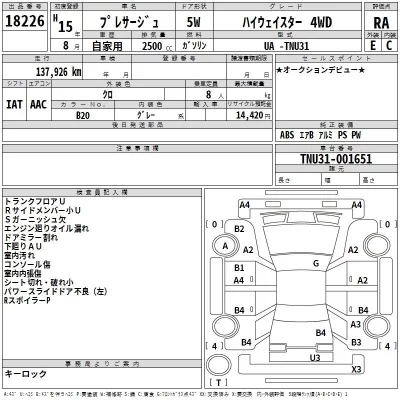 Nissan PRESAGE  с аукциона в Японии