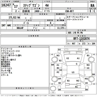 Honda STEP WAGON  с аукциона в Японии