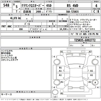 Toyota CROWN CROSSOVER  с аукциона в Японии