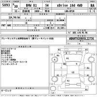 BMW X1 лот № 5093 оценка RA  с аукциона в Японии 2