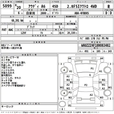 Audi A6  с аукциона в Японии
