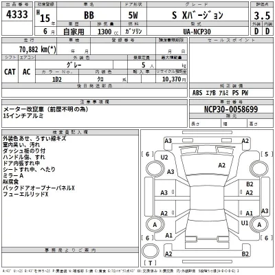 Toyota BB  с аукциона в Японии