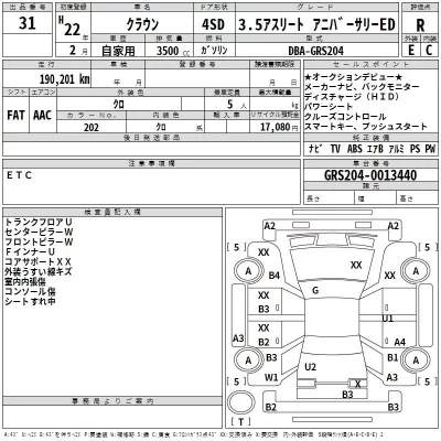 Toyota CROWN  с аукциона в Японии
