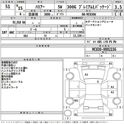Toyota HARRIER  с аукциона в Японии