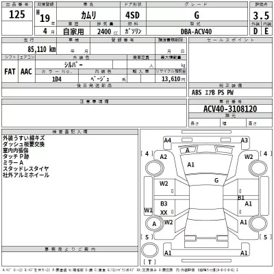 Toyota CAMRY  с аукциона в Японии