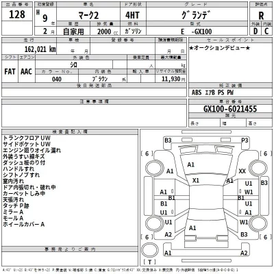 Toyota MARK II  с аукциона в Японии