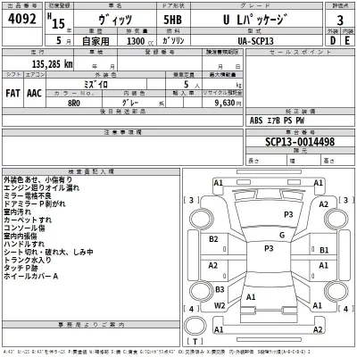 Toyota VITZ  с аукциона в Японии