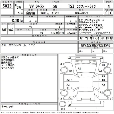 Volkswagen SHARAN  с аукциона в Японии