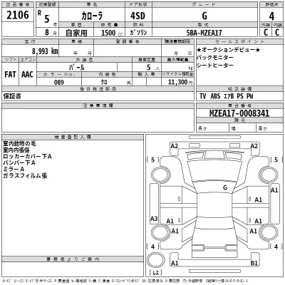 Toyota COROLLA  с аукциона в Японии