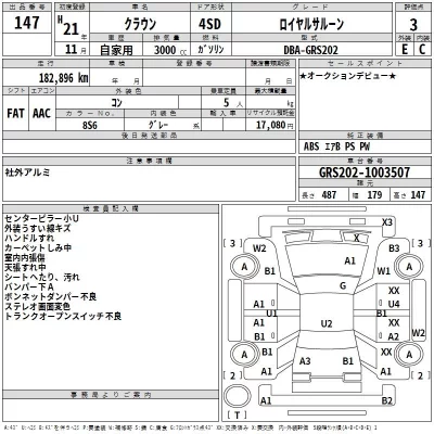 Toyota CROWN  с аукциона в Японии
