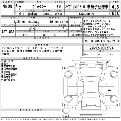 Toyota VOXY  с аукциона в Японии
