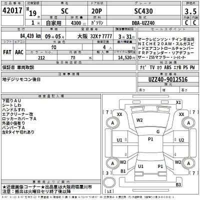 Lexus SC  с аукциона в Японии