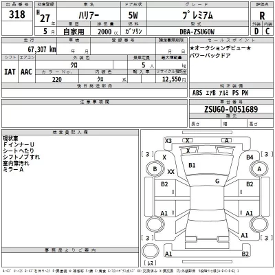Toyota HARRIER  с аукциона в Японии