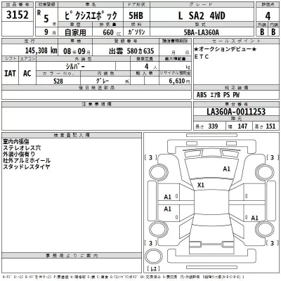 Toyota PIXIS EPOCH  с аукциона в Японии