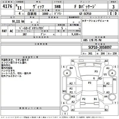 Toyota VITZ  с аукциона в Японии