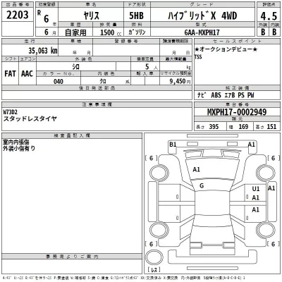 Toyota YARIS  с аукциона в Японии