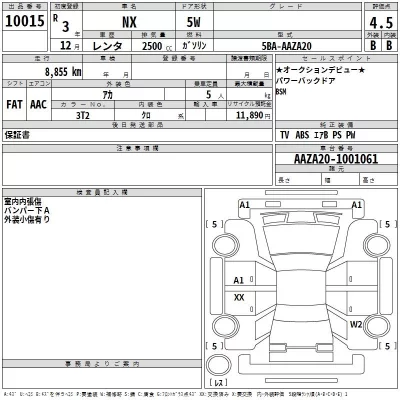 Lexus NX  с аукциона в Японии