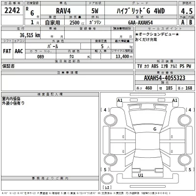 Toyota RAV4  с аукциона в Японии
