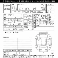 Mitsubishi EK WAGON лот № 70362 оценка 4  с аукциона в Японии 10