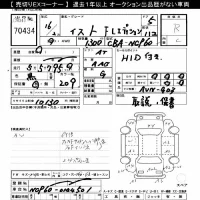 Toyota IST лот № 70434 оценка R  с аукциона в Японии 10