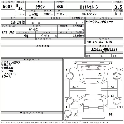 Toyota CROWN  с аукциона в Японии