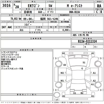 Mitsubishi EK WAGON  с аукциона в Японии
