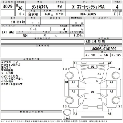 Daihatsu TANTO  с аукциона в Японии