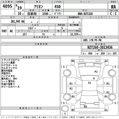 Toyota ALLION  с аукциона в Японии